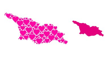 Georgia 'nın Pembe Aşk Kolajı Haritası