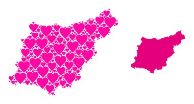 Gipuzkoa Eyaleti 'nin Pembe Şablon Haritası