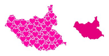 Pembe Sevgililer Günü Güney Sudan Modeli Haritası