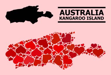 Kanguru Adası 'nın Kızıl Sevgililer Günü Mozaik Haritası