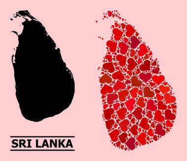 Sri Lanka 'nın Kırmızı Şablon Haritası