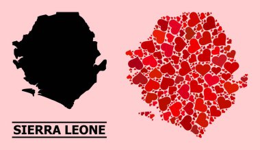 Kızıl Kalp Mozaik Sierra Leone Haritası
