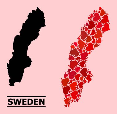 İsveç Kızıl Kalp Mozaik Haritası