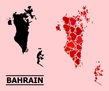 Kırmızı Kalp Bahreyn Mozaik Haritası