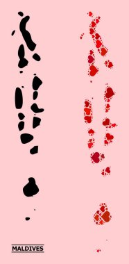 Maldivler 'in Kırmızı Sevgililer Günü Deseni Haritası