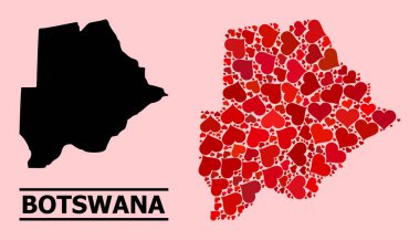 Botswana 'nın Kızıl Aşk Deseni Haritası