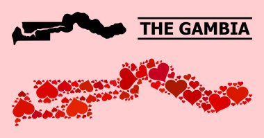 Kızıl Sevgililer Günü Gambiya Mozaik Haritası