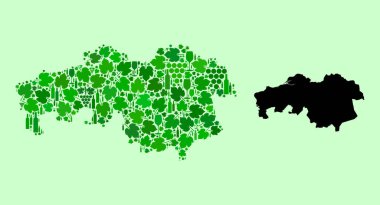 Kuzey Brabant Eyaleti Haritası - Şarap ve Üzüm Kompozisyonu