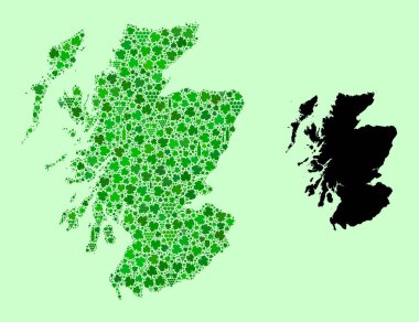 İskoçya Haritası - Şarap ve Üzüm Kompozisyonu