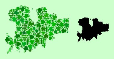 Mykonos Adası Haritası - Şarap ve Üzüm Yaprakları Mozaiği