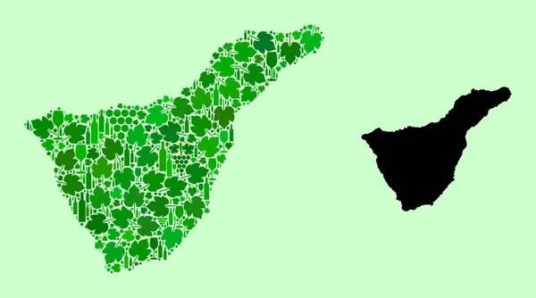 テネリフェ島地図-テネリフェ島地図と旅行に出かけよう。 — ストックベクタ