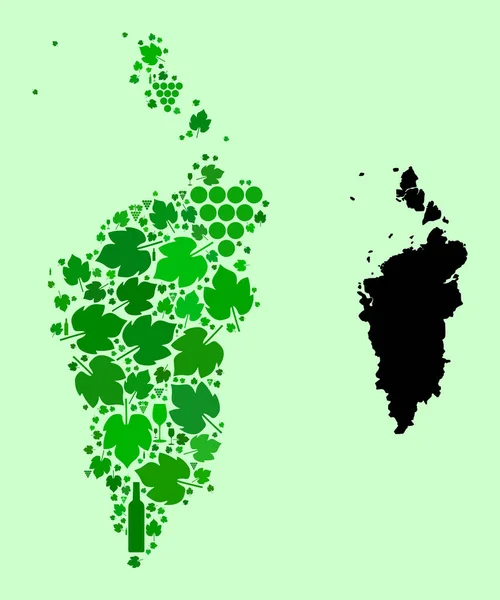 Karta över Krasnoyarskiy Kray - Mosaik av vin och vinblad — Stock vektor