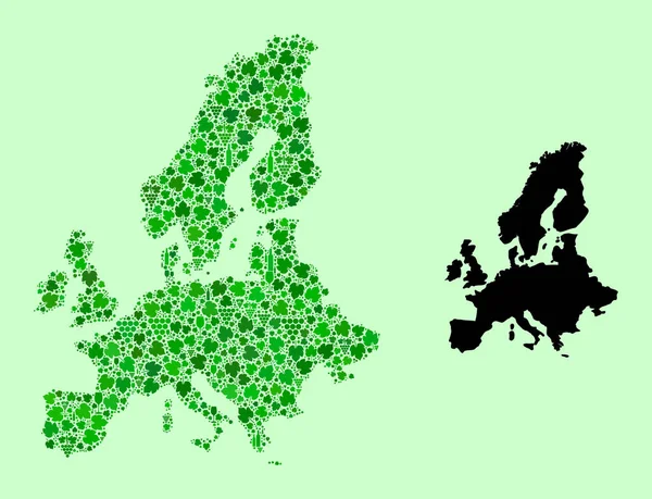 Mapa Evropské unie - Složení vína a hroznů — Stockový vektor