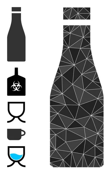 Icono del triángulo de la botella de cerveza y otros iconos — Vector de stock