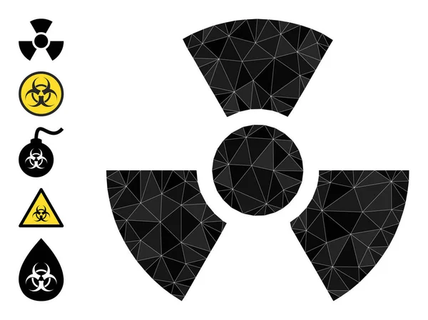 Radioactividad Icono poligonal y otros iconos — Archivo Imágenes Vectoriales