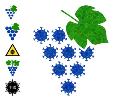 Virüs Üzüm Çubuğu Çokgen Simgesi ve Diğer Simgeler