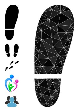 İnsan Ayağı Yazdırma Üçgeni Simgesi ve Diğer Simgeler