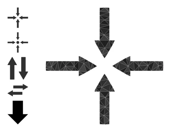 Icono de Triángulo de Flechas de Encogimiento y Otros Iconos — Vector de stock