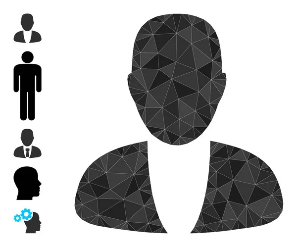 Ícone do Triângulo da Pessoa Guy e outros ícones —  Vetores de Stock