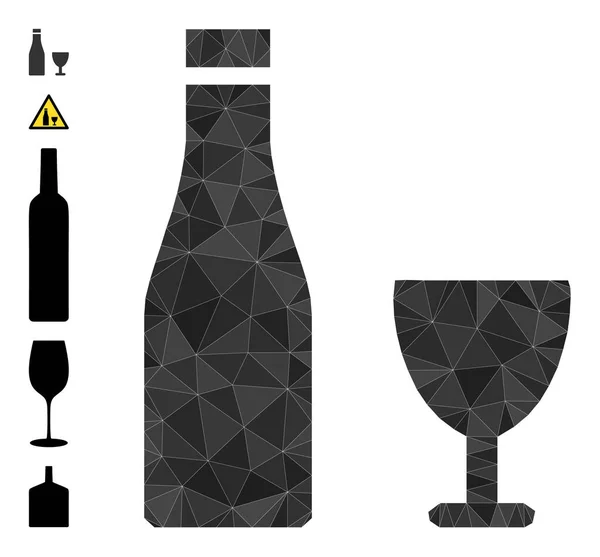 Alkohol Nápoje Polygonální ikona a další ikony — Stockový vektor