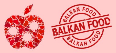 Plastik Balkan Gıda Rozeti ve Kırmızı Kalp Elma Mozaiğine Bulaştı