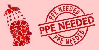 Kauçuk Ppe 'nin Mühre ve Kızıl Aşk Kalpli Duş Kolajına İhtiyacı Var