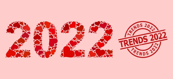 Grunge Moda 2022 Mühür ve Kırmızı Güzel 2022 Yıllık Rakamlar Kolajı