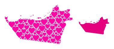 Abu Dabi Emirliğinin Pembe Aşk Kalbi Mozaik Haritası