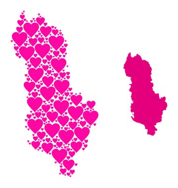 Pembe Kalp Arnavutluk Mozaik Haritası
