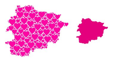 Pembe Kalp Kolajı Andorra Haritası