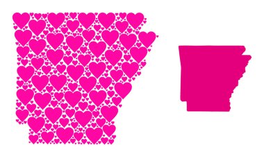 Arkansas Eyaleti Pembe Şablon Haritası