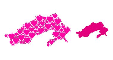 Arunachal Pradesh Eyaletinin Pembe Sevgililer Günü Deseni Haritası