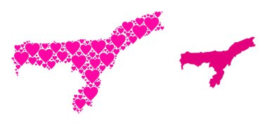 Assam Eyaleti 'nin Pembe Şablon Haritası