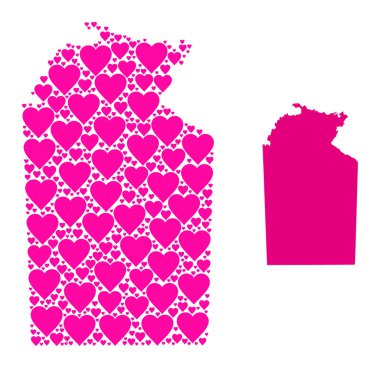 Avustralya 'nın Kuzey Bölgesi Pembe Aşk Modeli Haritası