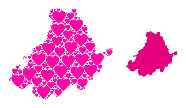 Avila Eyaleti Pembe Güzel Kolaj Haritası