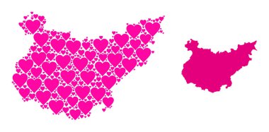 Pembe Kalp Mozaik Badajoz Eyaleti Haritası