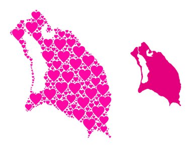 Barbuda Adası 'nın Pembe Mozaik Haritası