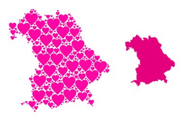 Pembe Sevgililer Günü Bavyera Eyaleti Deseni Haritası