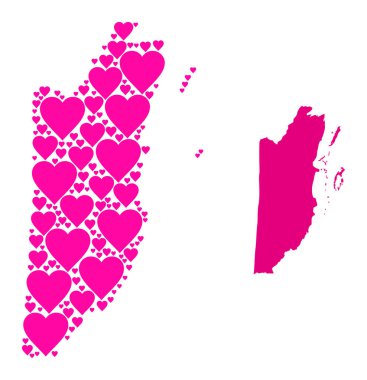 Pembe Kalp Şablonu Belize Haritası