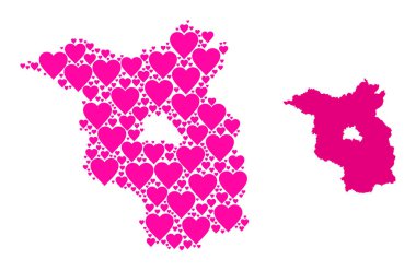 Brandenburg Eyaleti 'nin Pembe Aşk Kalbi Mozaik Haritası
