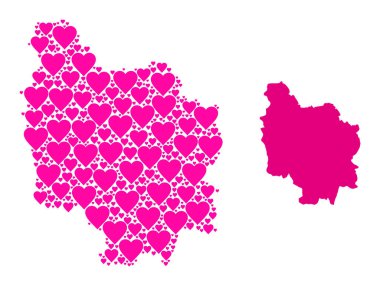 Burgundy Eyaletinin Pembe Aşk Modeli Haritası