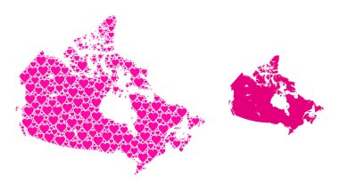 Pembe Kalp Mozaik Kanada Haritası