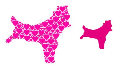 Pembe Aşk Modeli Noel Adası Haritası