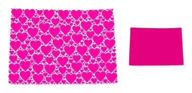 Colorado Eyaleti Pembe Kalp Mozaik Haritası