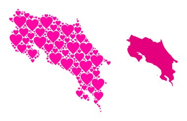 Kosta Rika Pembe Aşk Kolajı Haritası