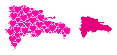 Dominik Cumhuriyeti Pembe Sevgililer Günü Deseni Haritası