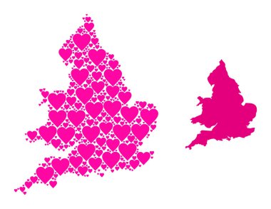 Pembe Sevgililer Günü İngiltere Deseni Haritası