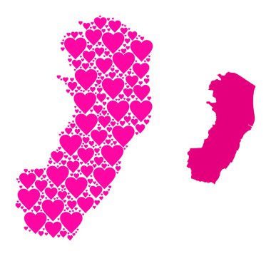 Espirito Santo Eyaletinin Pembe Güzel Kolaj Haritası