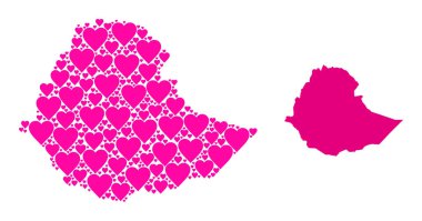 Pembe Kalp Etiyopya Mozaik Haritası