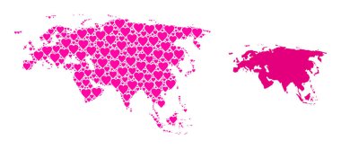 Pembe Kalp Mozaik Avrupa ve Asya Haritası